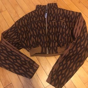 XS Adidas x Ivy Park crop monogram jacket